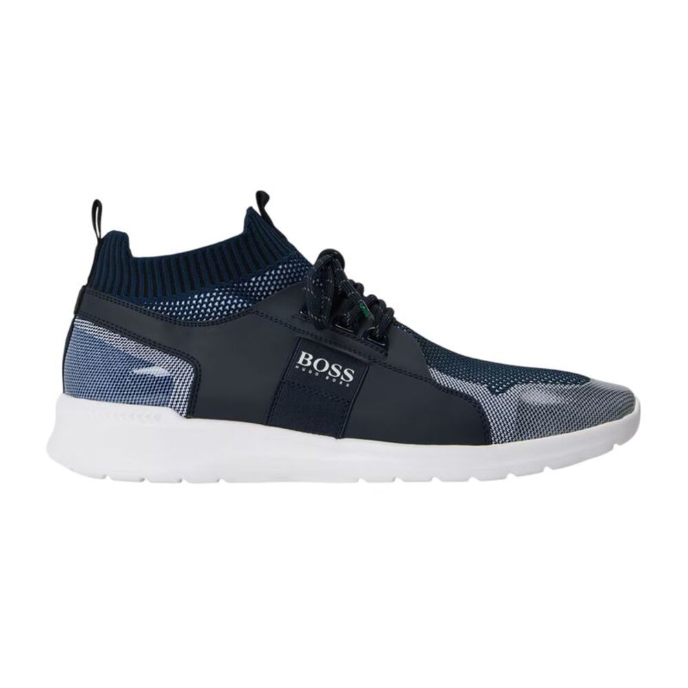 Boss Mens Monk Knitted Sock Trainers / Dark Blue